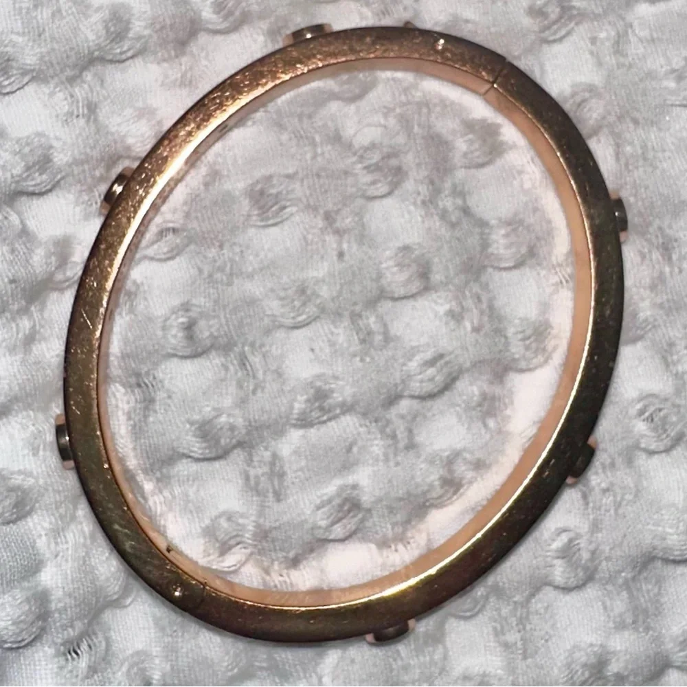 LUX BANGLE✨Rose Gold screw rivet pave crystal BRACELET love bangle Henri bendel